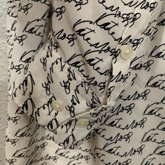 Equipment Kate Moss All Over Autograph Print Long Sleeve Blouse size Large - Picture 11 of 16